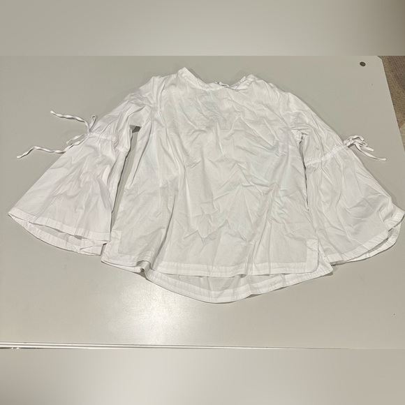 Loft Women's White Bell Sleeve Top size L - Picture 1 of 6